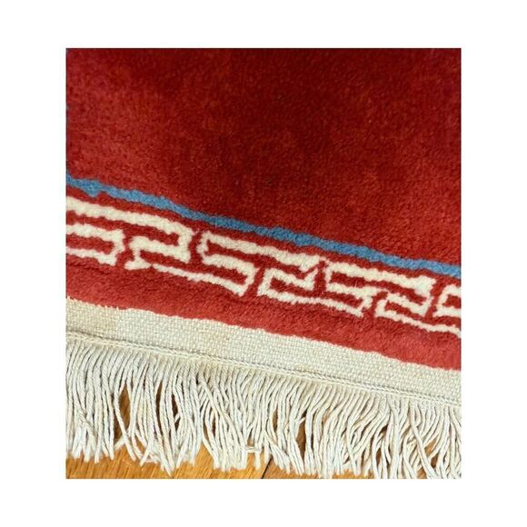 VTG Tibetan Snow Lion Woven Meditation Carpet Rug 15x22" - Picture 4 of 7